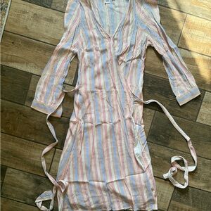 GAP Multicolor Striped Wrap Dress